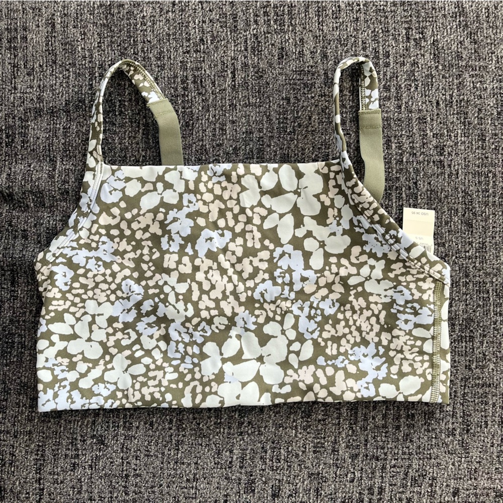 NWT Aerie Olive and White Floral Print Bralette